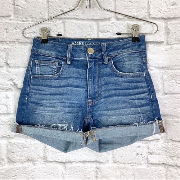 American Eagle Outfitters Pants - AEO Super Hi Rise Shortie Denim X Jean Shorts 00